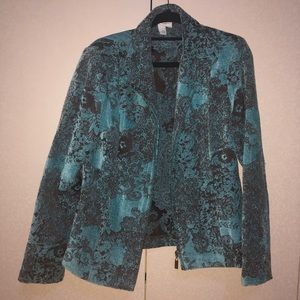 Dressbarn antique blue and brown women suit